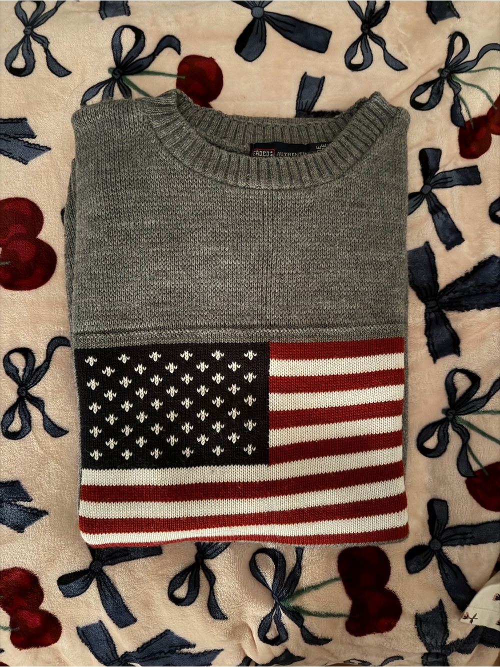 faded glory flag knit sweater